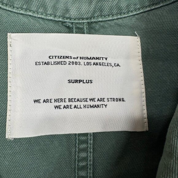 Citizens. of Humanity Surplus Utility Jumpsuit Green Size M Button Up Belted - Picture 14 of 14